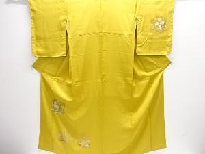 堀省平　箔置き亀甲に牡丹・萩模様訪問着